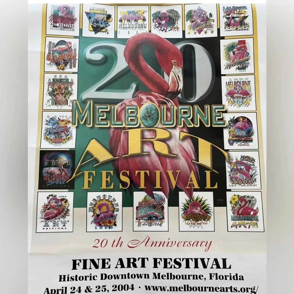 Melbourne Art Festival 2004 Pink Flamingo Authentic VTG Promo Poster 17 X 22 NEW